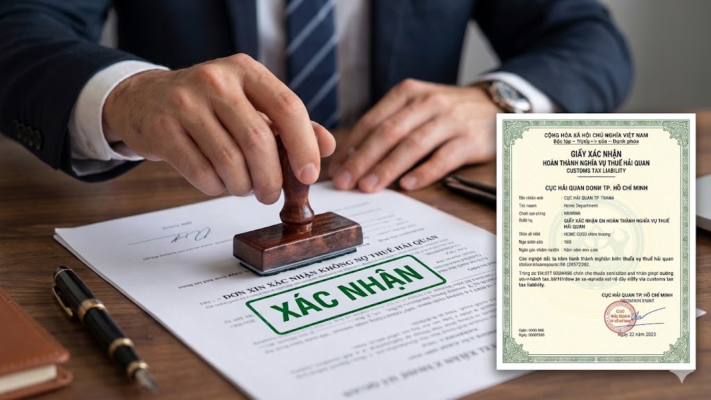 XÁC NHẬN KHÔNG NỢ THUẾ HẢI QUAN